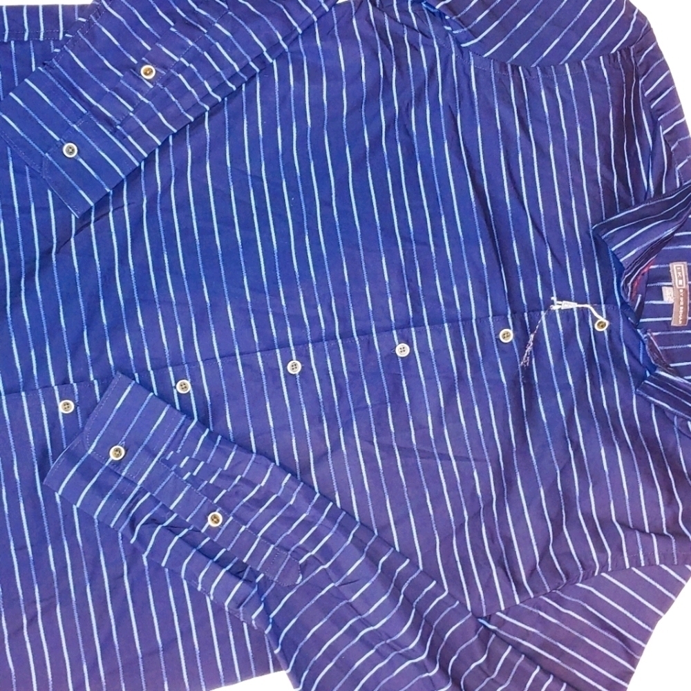 NEW Ike Behar Blue Button Shirt L
